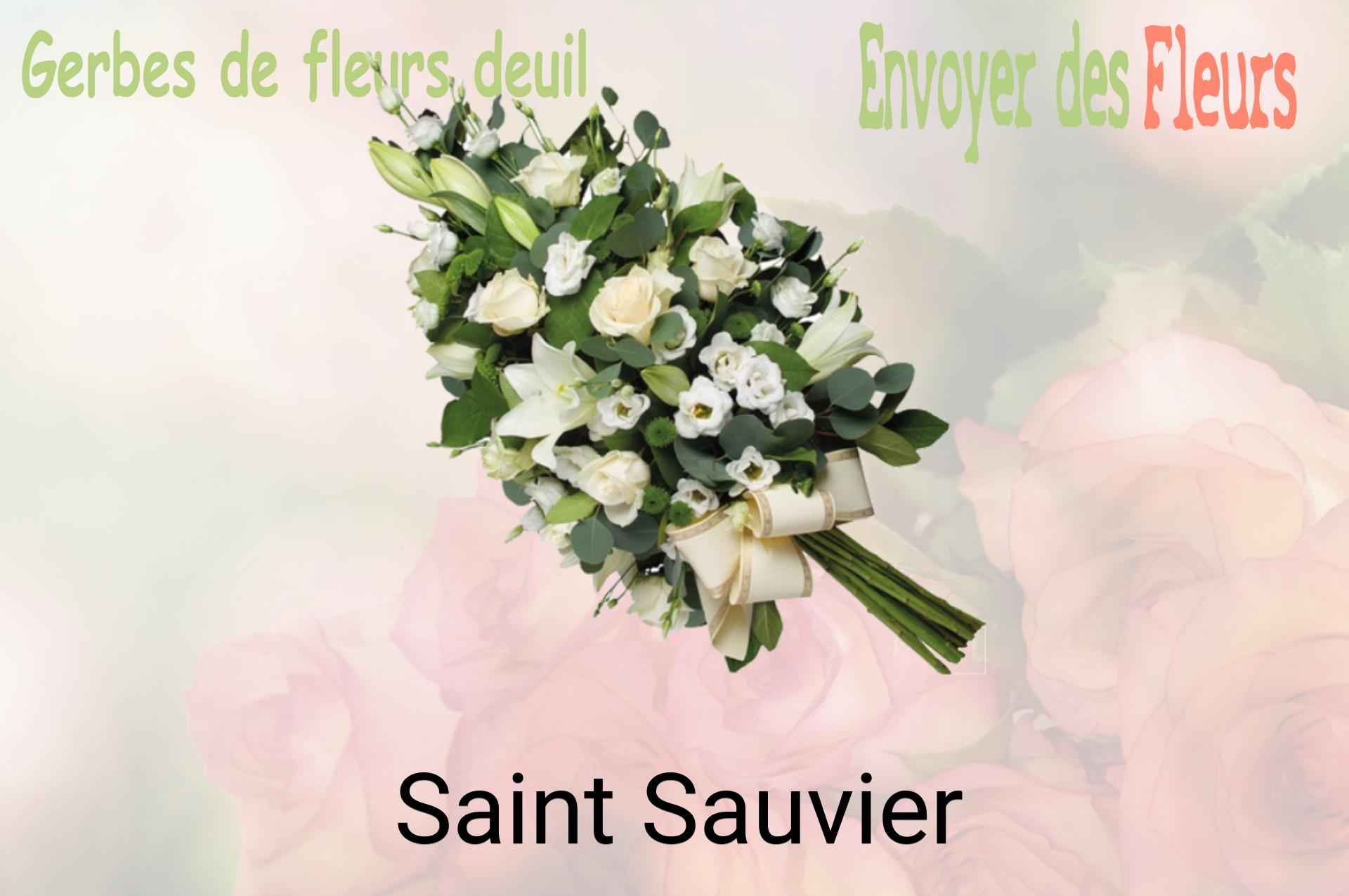 Gerbe de fleurs de deuil livrée à Saint-Sauvier